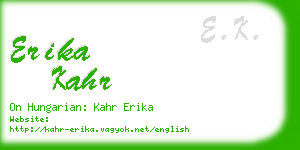 erika kahr business card
